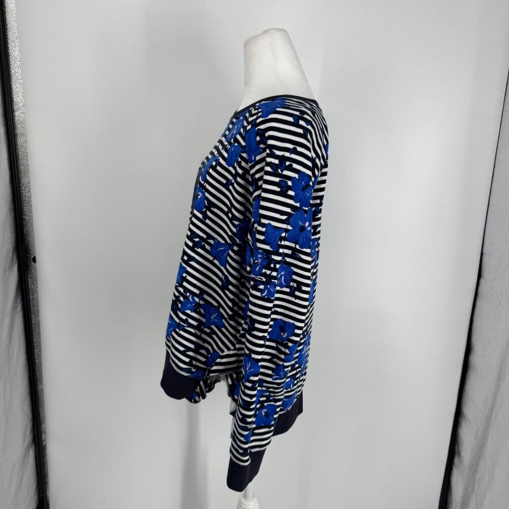 Kate Spade Floral Striped Spade Logo Sweatshirt Size XL - Picture 6 of 13